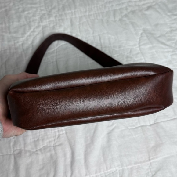 Brown hand made purse rose gold butterfly zipper pull inside pocket - Picture 5 of 11